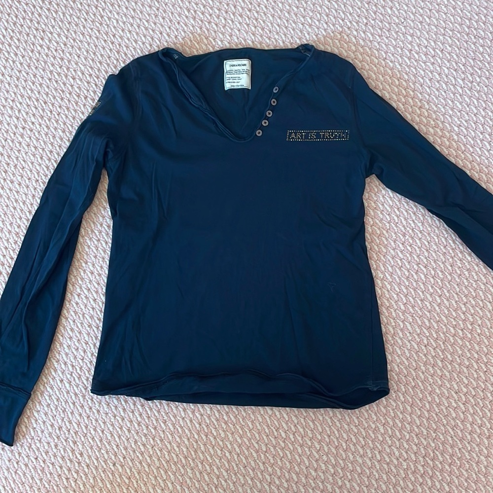 Zadig and Voltaire black long sleeve shirt.